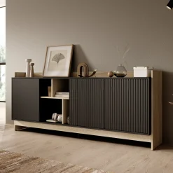 Benz - Dressoir - Zwart - 190x38x78 cm