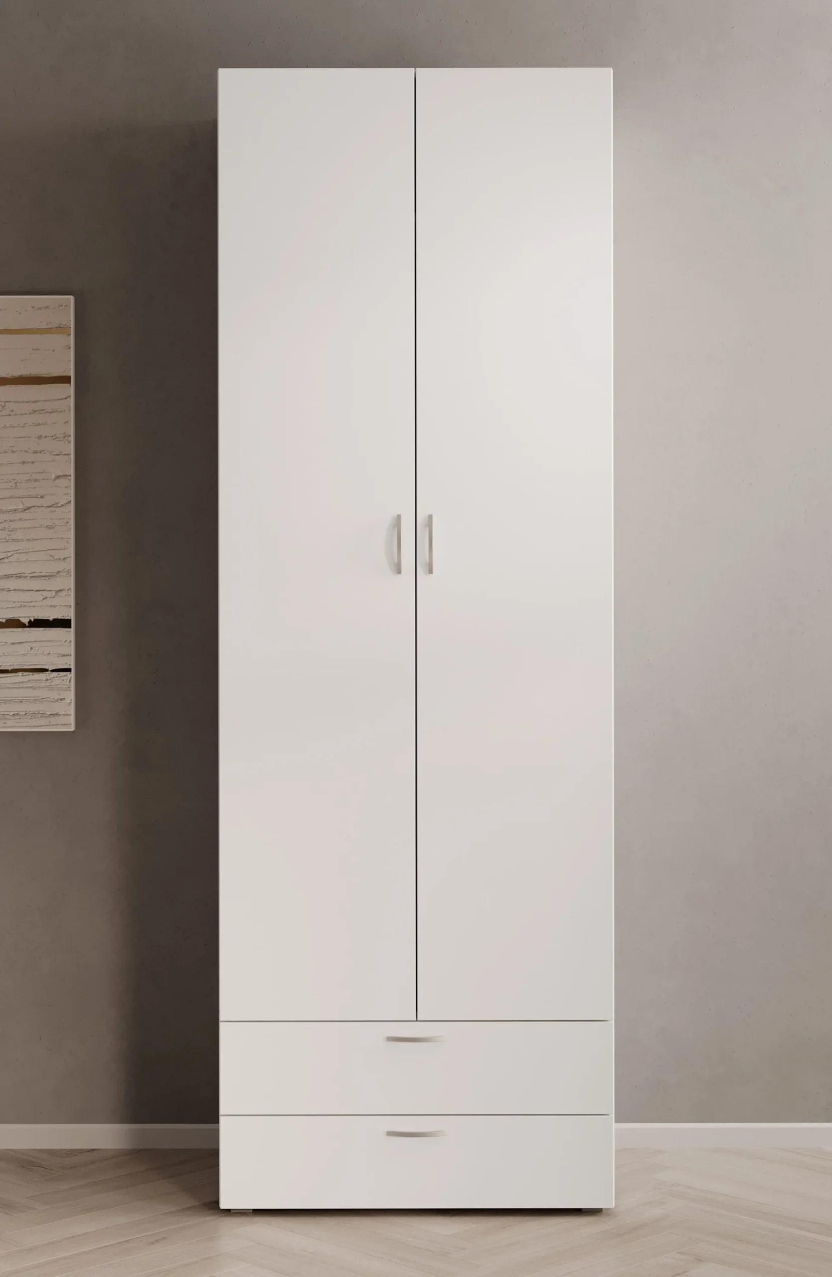 Bernd - Kledingkast - Wit - 74x52x214 cm