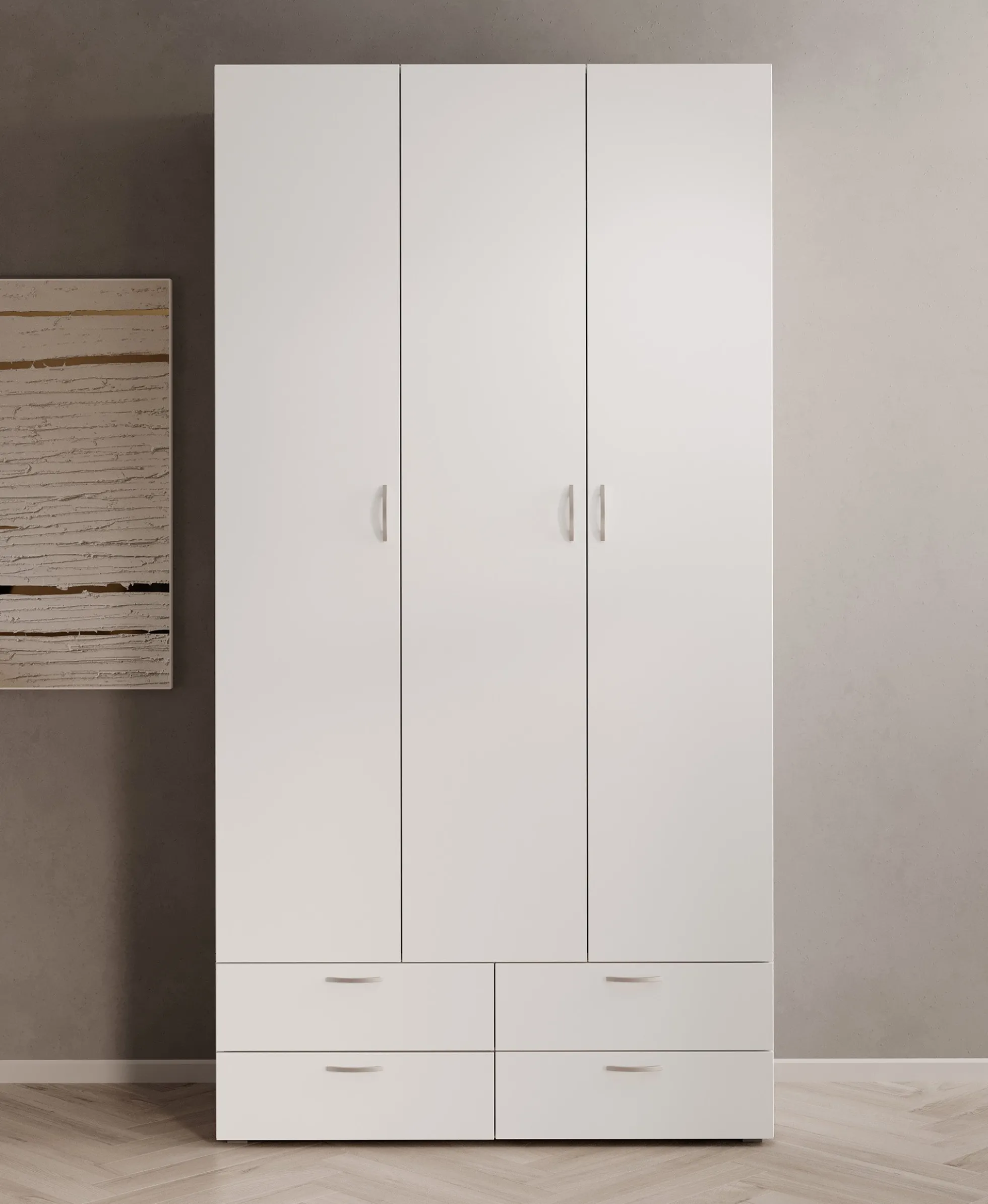 Bernd - Kledingkast - Wit - 111x52x214 cm