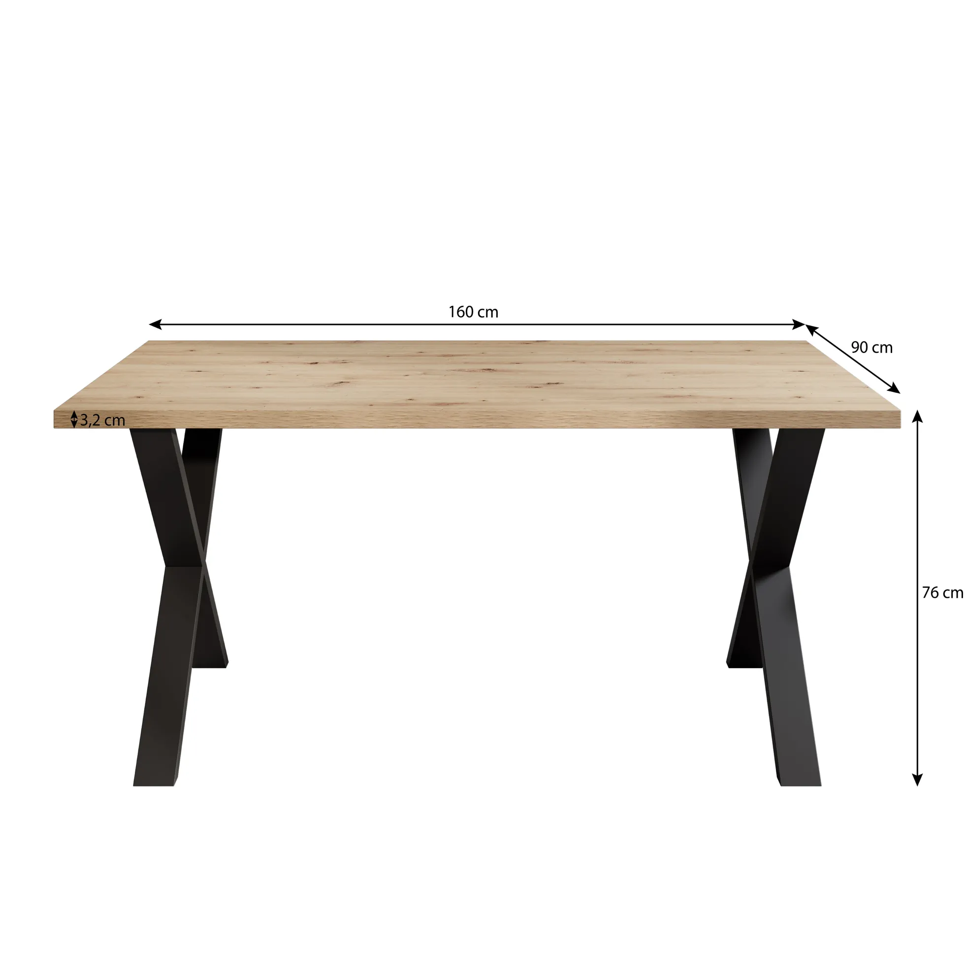 Berry - Eetkamertafel - Betonlook - 160x90x76 cm
