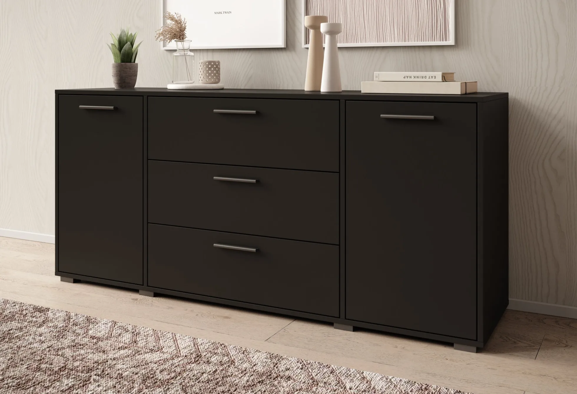 Betty - Dressoir - Zwart - 150x40x68 cm