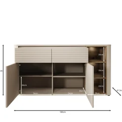 Bijou - Dressoir - Beige - 160x41x83 cm