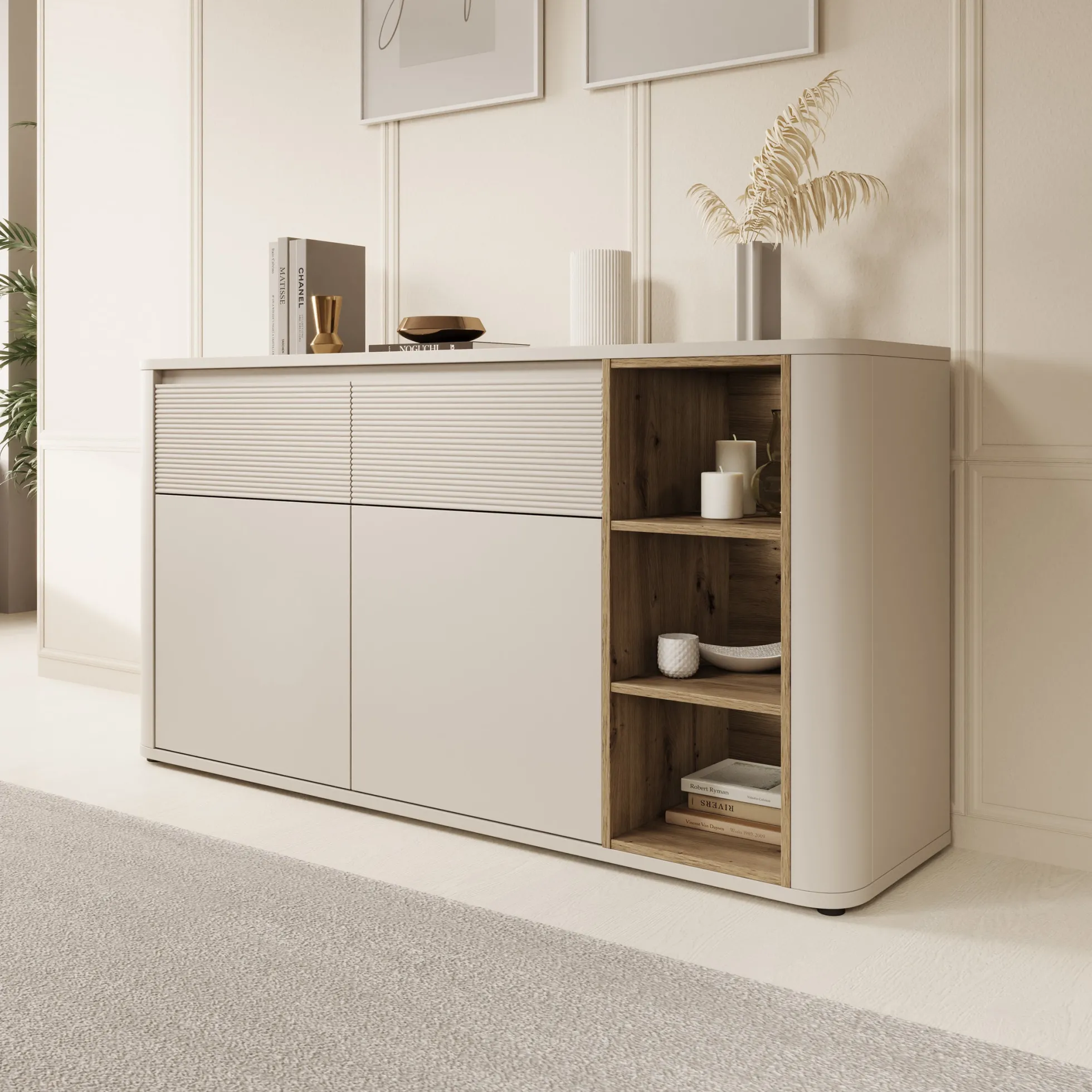 Bijou - Dressoir - Beige - 160x41x83 cm