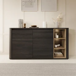 Bijou - Dressoir - Zwart - 160x41x83 cm