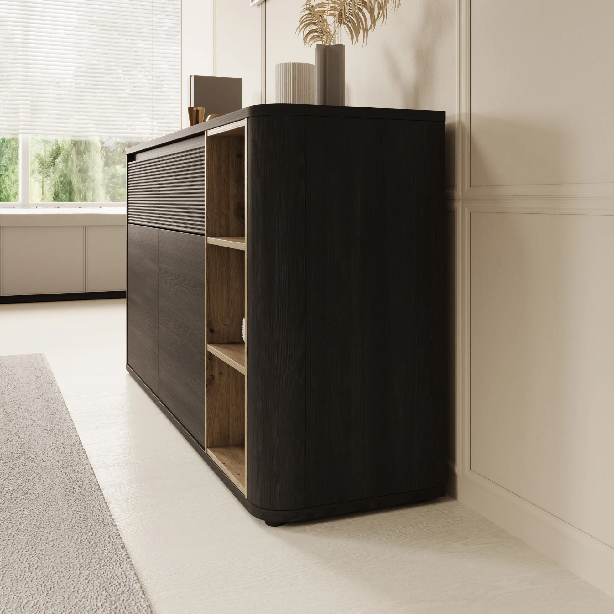 Bijou - Dressoir - Zwart - 160x41x83 cm