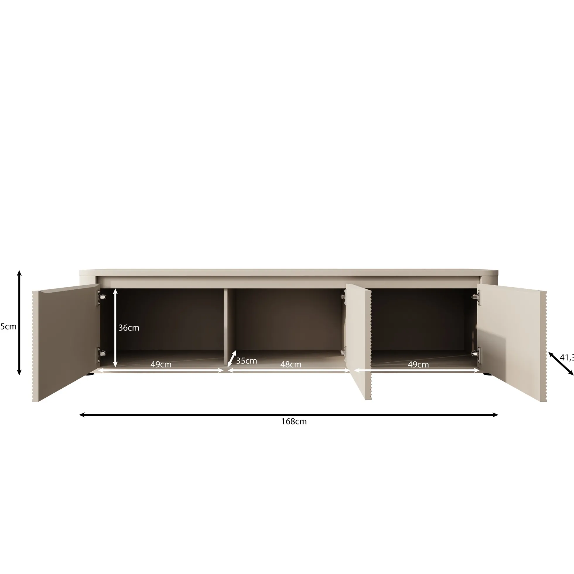 Bijou - TV-Meubel - Beige - 168x41x42 cm