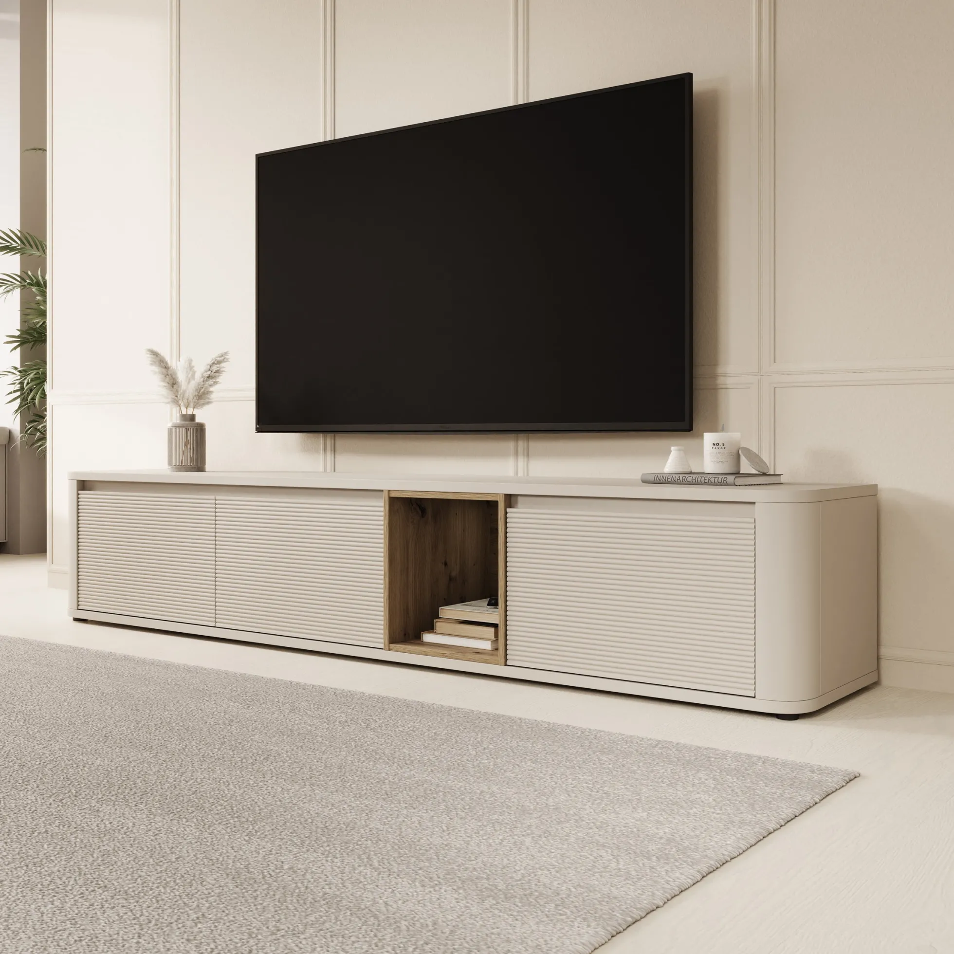 Bijou - TV-Meubel - Beige - 215x41x42 cm