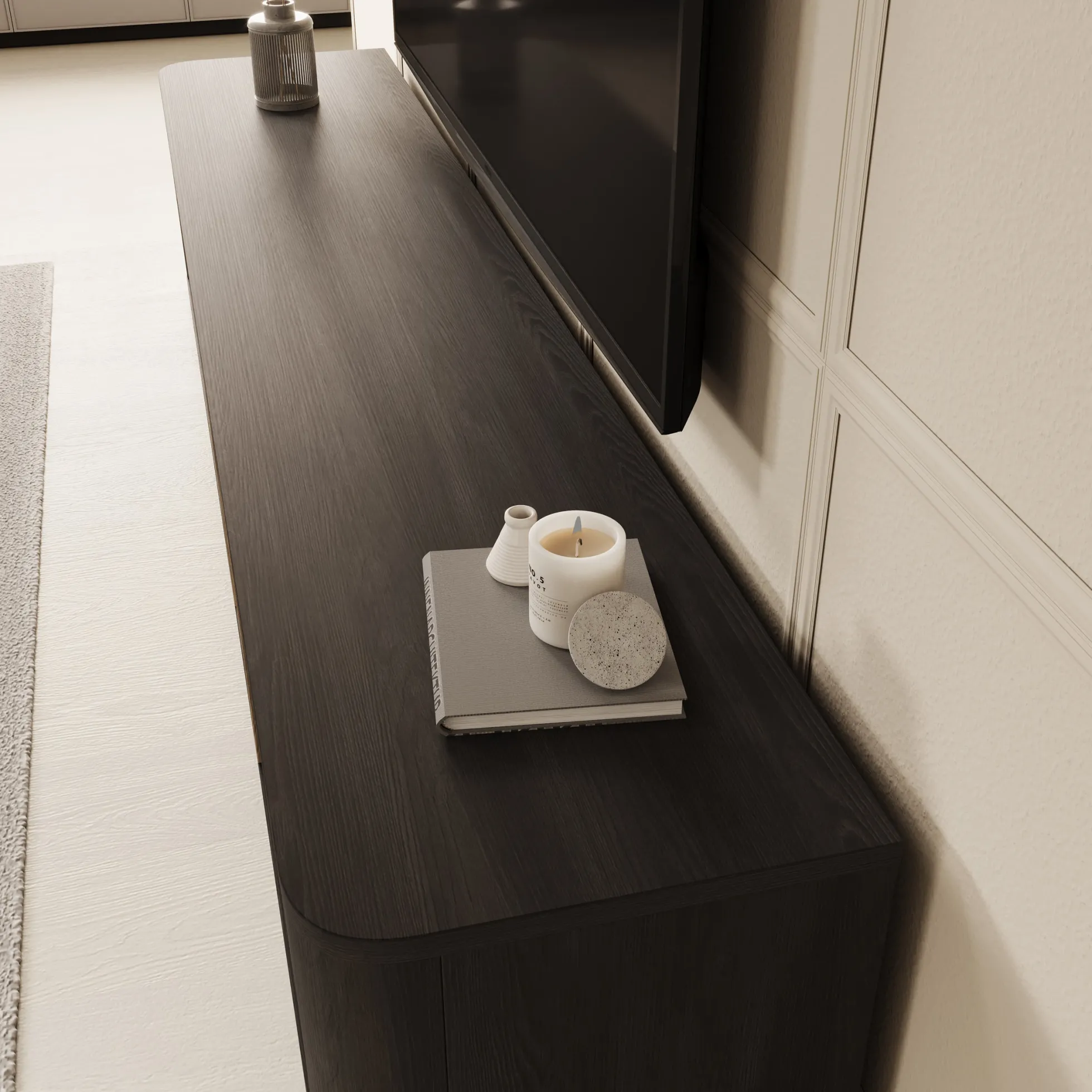 Bijou - TV-Meubel - Zwart - 215x41x42 cm