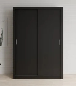 Blake - Kledingkast met schuifdeuren - Zwart - 150x62x215 cm