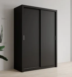 Blake - Kledingkast met schuifdeuren - Zwart - 150x62x215 cm