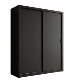 Blake - Kledingkast met schuifdeuren - Zwart - 180x62x215 cm