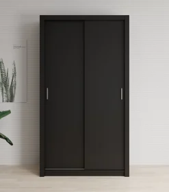 Blake - Kledingkast met schuifdeuren - Zwart - 120x62x215 cm