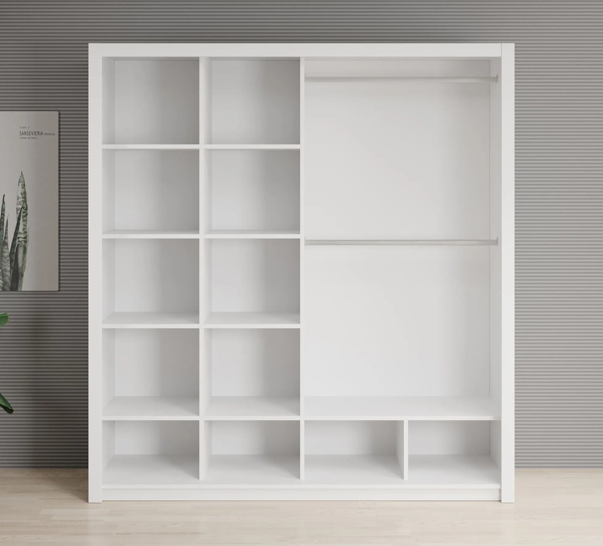 Blake - Kledingkast met schuifdeuren - Wit - 200x62x215 cm