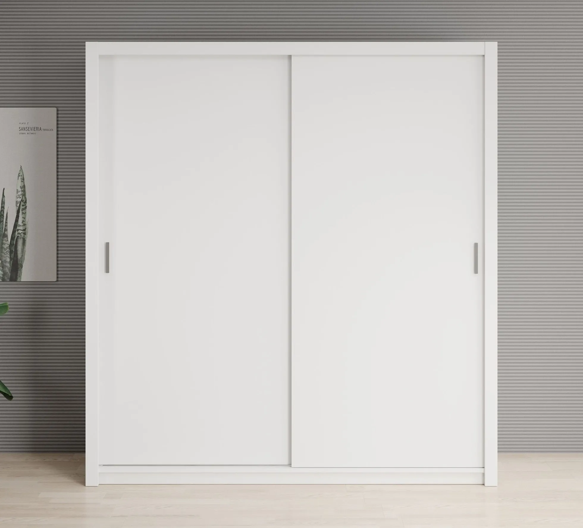 Blake - Kledingkast met schuifdeuren - Wit - 200x62x215 cm
