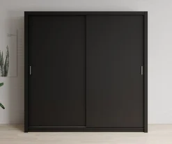 Blake - Kledingkast met schuifdeuren - Zwart - 220x62x215 cm
