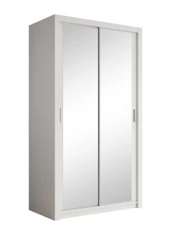 Blake - Kledingkast met spiegel - Wit - 120x62x215 cm