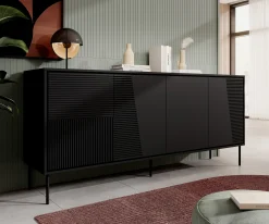 Blanes - Dressoir - Zwart - 200x45x88 cm