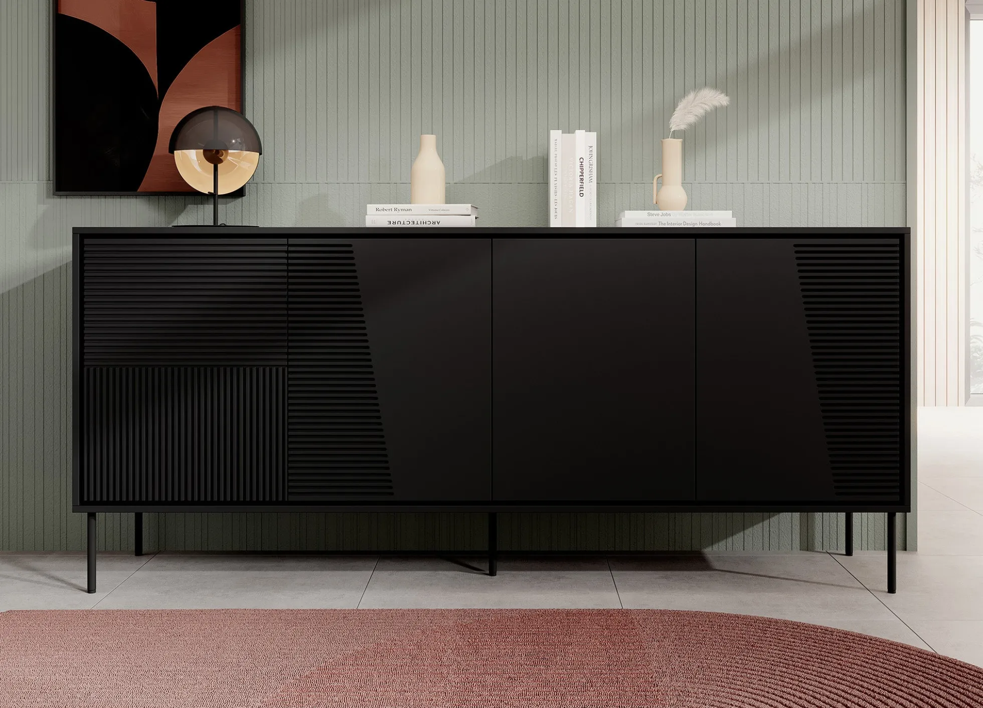 Blanes - Dressoir - Zwart - 200x45x88 cm