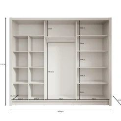 Blue - Kledingkast met schuifdeuren - Wit - 248x62x215 cm