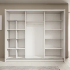 Blue - Kledingkast met schuifdeuren - Wit - 248x62x215 cm
