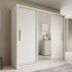 Blue - Kledingkast met schuifdeuren - Wit - 248x62x215 cm