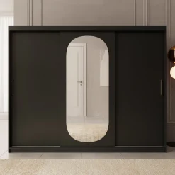 Bodhi - Kledingkast met schuifdeuren - Zwart 250x62x200 cm