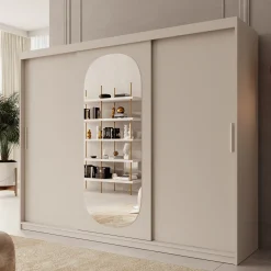 Bodhi - Kledingkast met schuifdeuren - Beige 250x62x200 cm