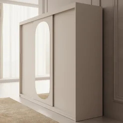 Bodhi - Kledingkast met schuifdeuren - Beige 250x62x200 cm