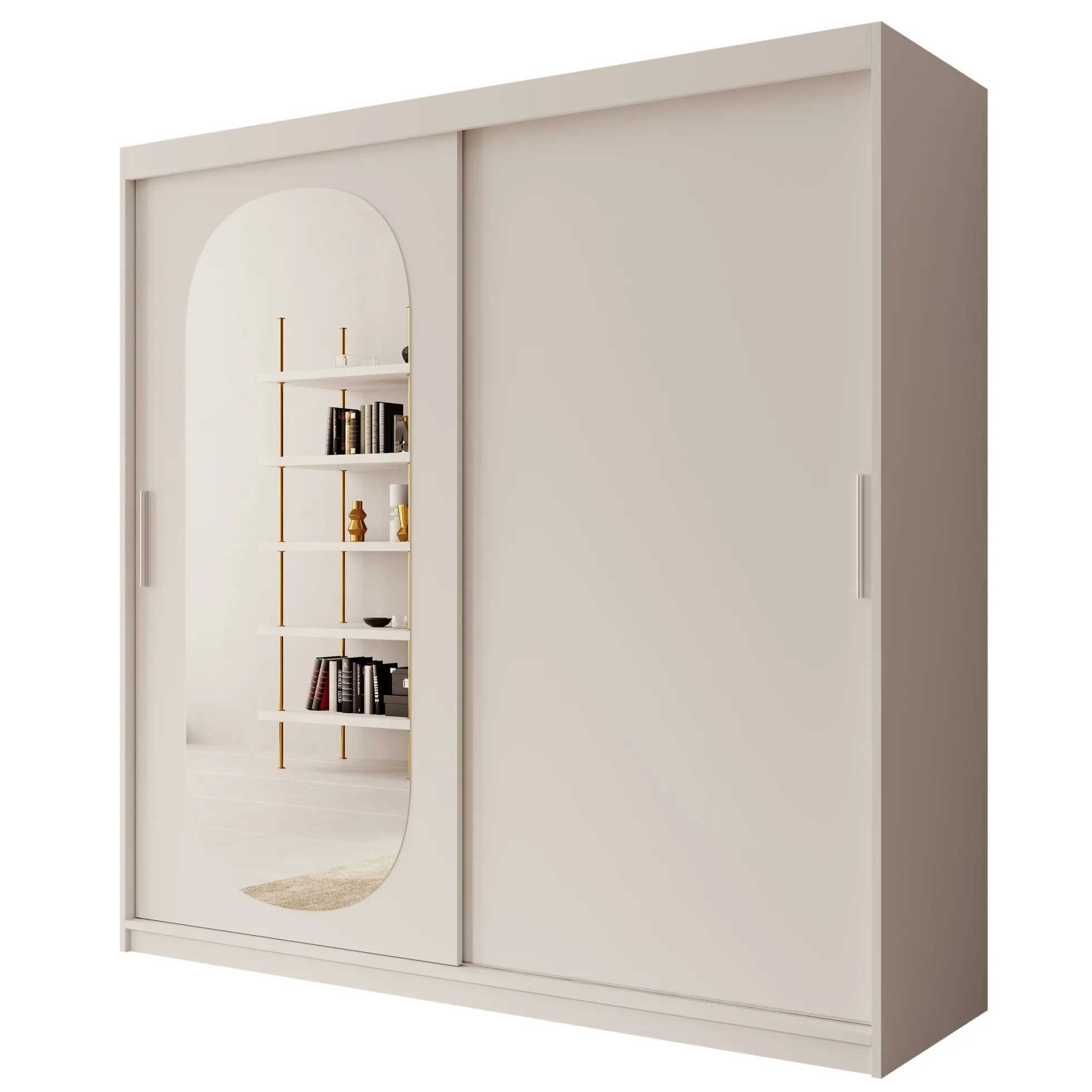 Bodhi - Kledingkast met schuifdeuren - Wit - 200x62x200 cm