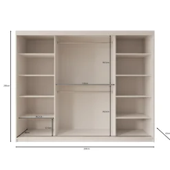 Bodhi - Kledingkast met schuifdeuren - Wit 250x62x200 cm