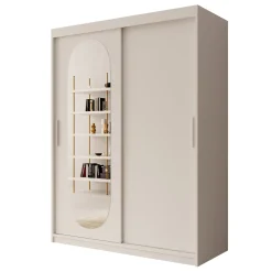 Bodhi - Kledingkast met schuifdeuren - Wit - 150x62x200 cm