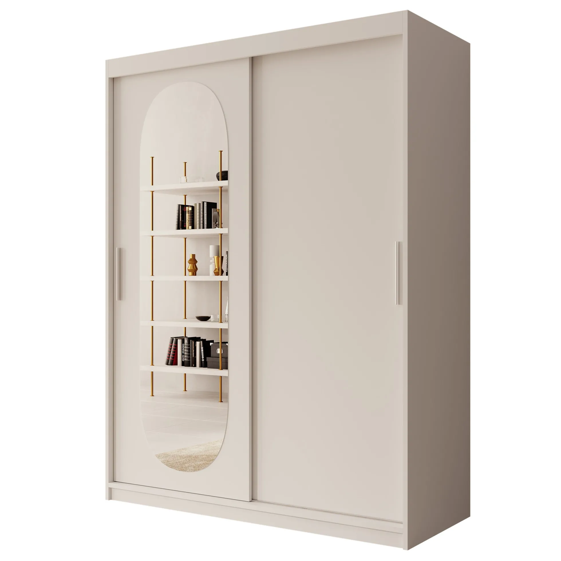 Bodhi - Kledingkast met schuifdeuren - Wit - 150x62x200 cm