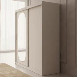 Bodhi - Kledingkast met schuifdeuren - Beige - 180x62x200 cm