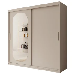 Bodhi - Kledingkast met schuifdeuren - Beige - 200x62x200 cm