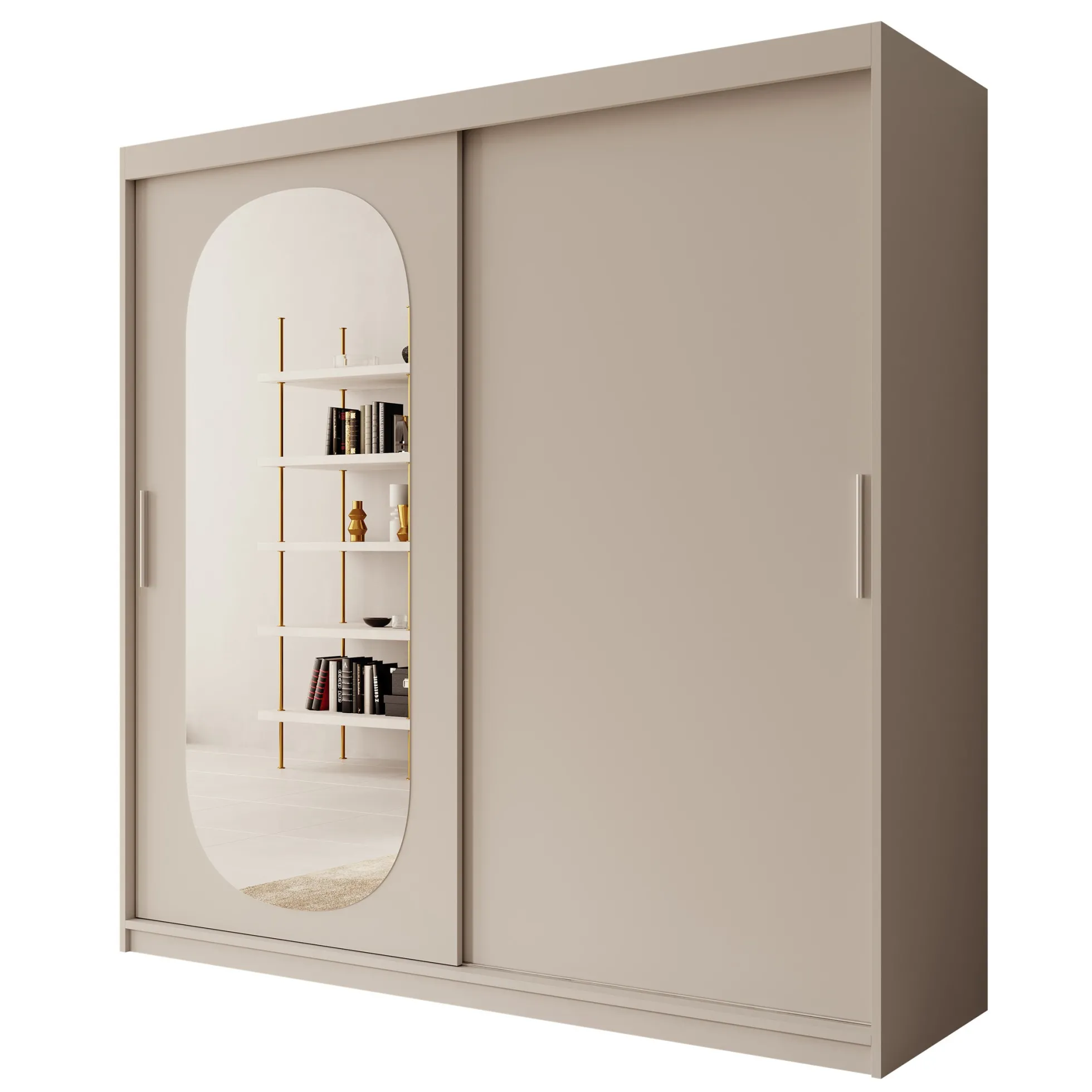 Bodhi - Kledingkast met schuifdeuren - Beige - 200x62x200 cm