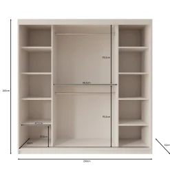 Bodhi - Kledingkast met schuifdeuren - Beige - 200x62x200 cm