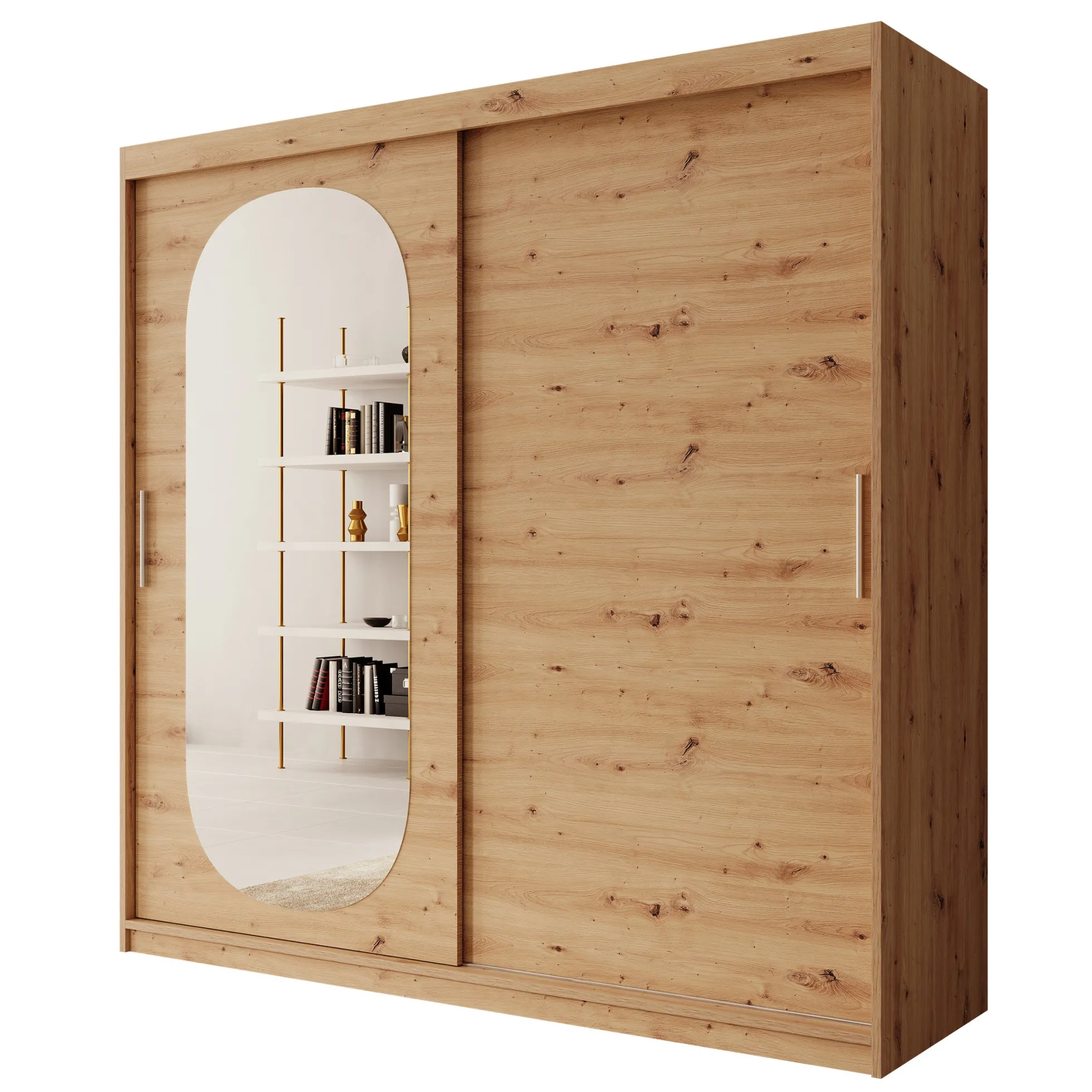 Bodhi - Kledingkast met schuifdeuren - Eiken - 200x62x200 cm