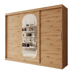 Bodhi - Kledingkast met schuifdeuren - Eiken - 250x62x200 cm