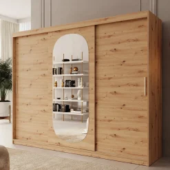 Bodhi - Kledingkast met schuifdeuren - Eiken - 250x62x200 cm