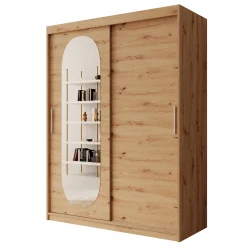 Bodhi - Kledingkast met schuifdeuren - Eiken - 150x62x200 cm