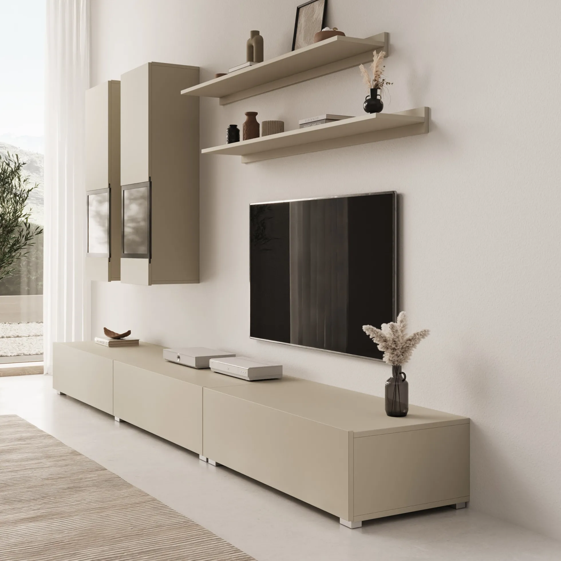 Bolivar - Wandmeubel - Beige - 270x41x26 cm