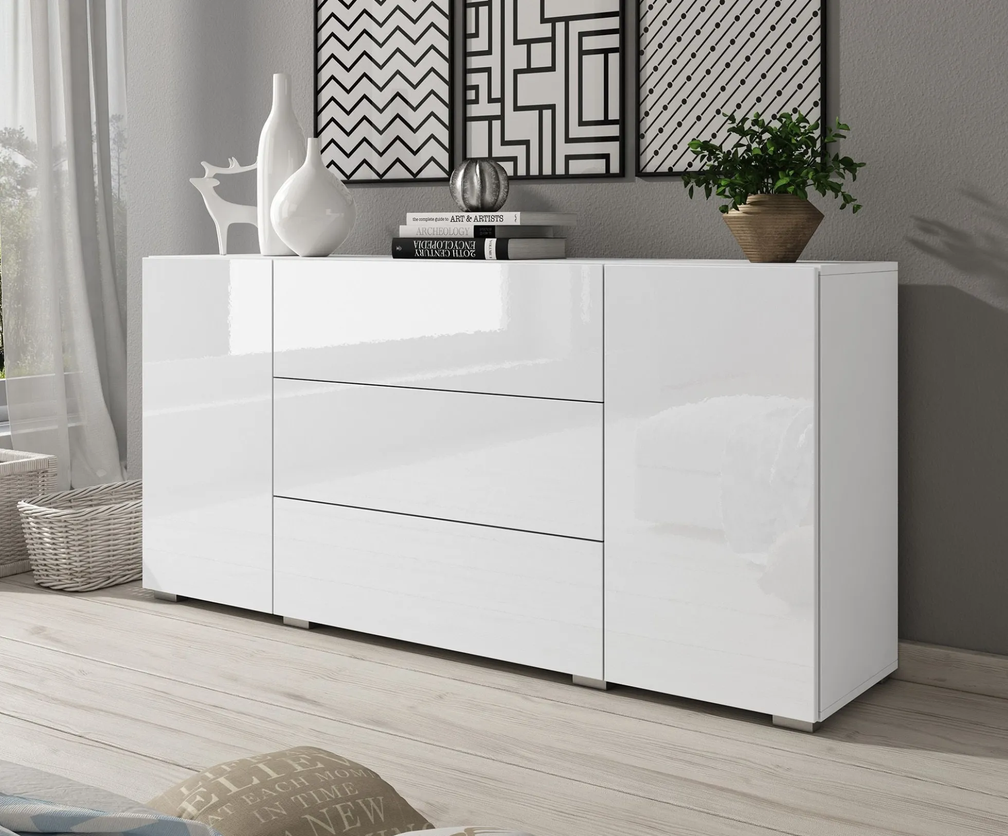 Bonzo - Dressoir - Wit - 150x39x68 cm