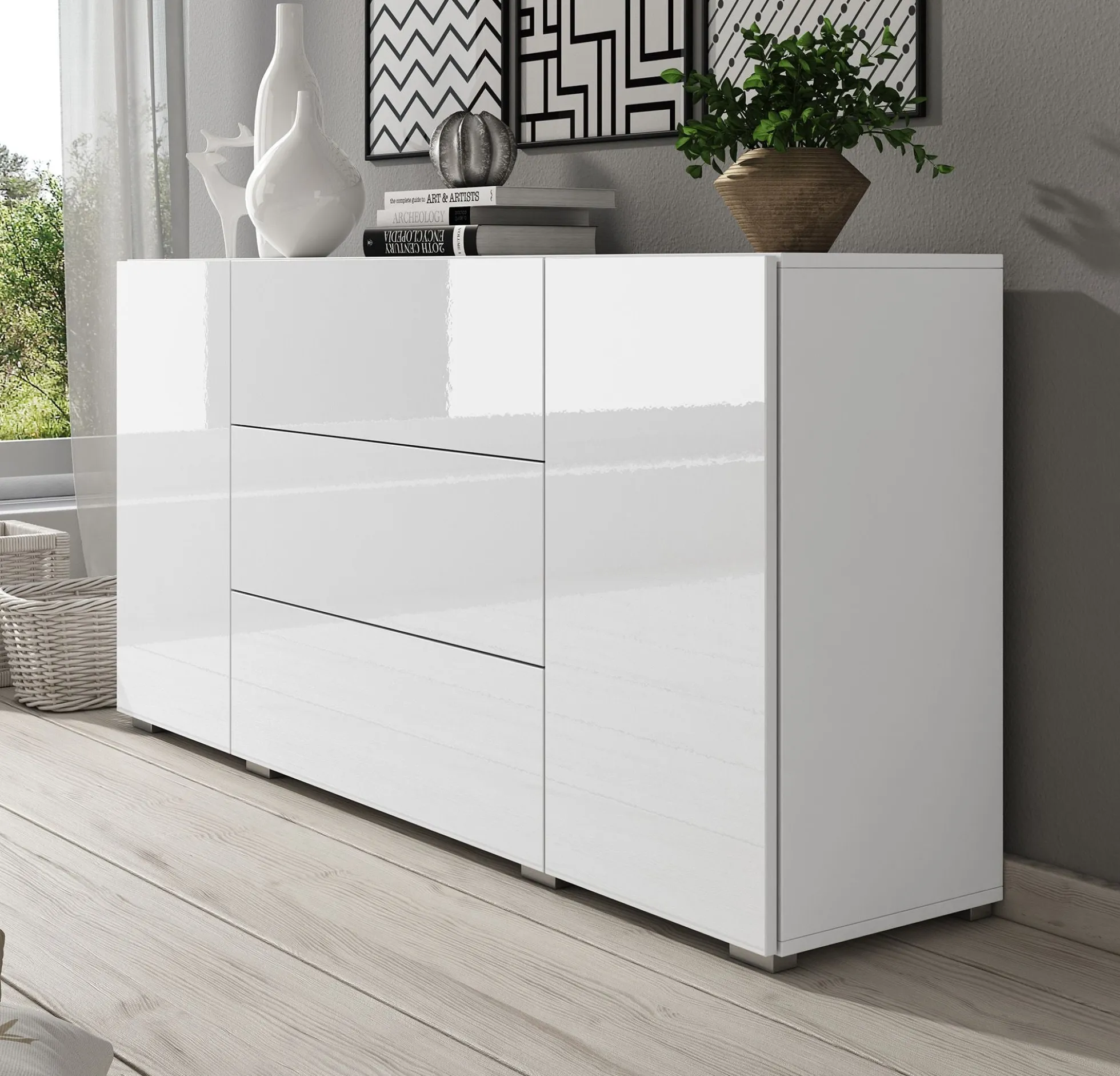 Bonzo - Dressoir - Wit - 150x39x68 cm