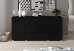 Bonzo - Dressoir - Zwart - 150x39x68 cm