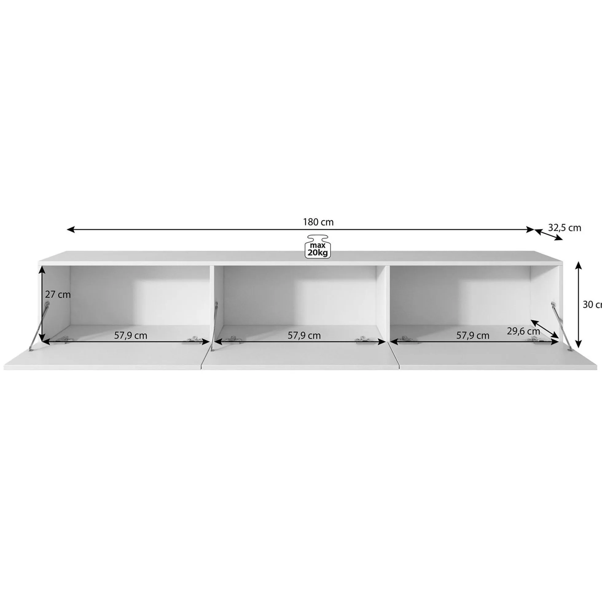 Bonzo - TV-Meubel - Beige - 180x33x30 cm