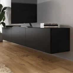 Bonzo - TV-Meubel - Mat zwart - 180x33x30 cm