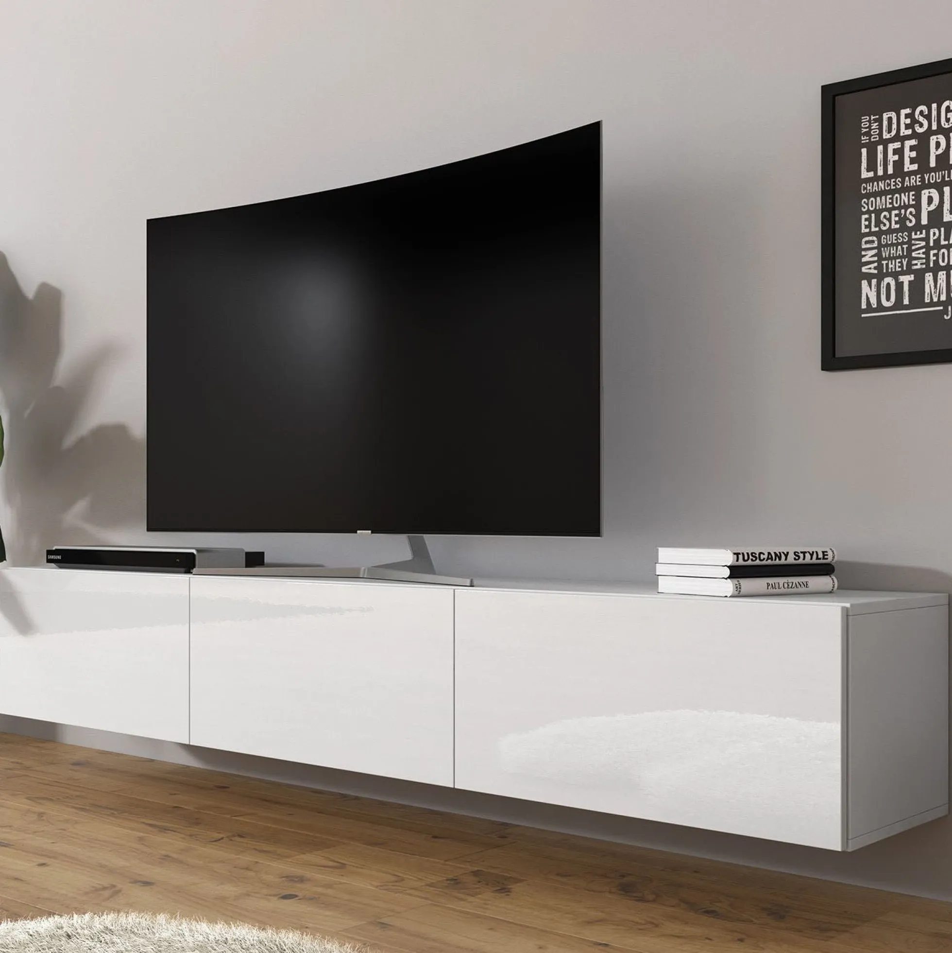 Bonzo - TV-Meubel - Wit - 180x33x30 cm