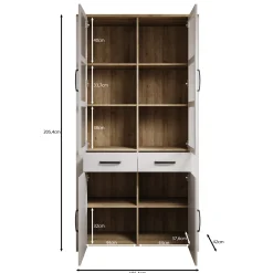 Borello - Buffetkast - Wit - 106x42x205 cm