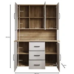 Borello - Buffetkast - Wit - 146x42x205 cm