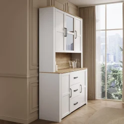 Borello - Buffetkast - Wit - 146x42x205 cm